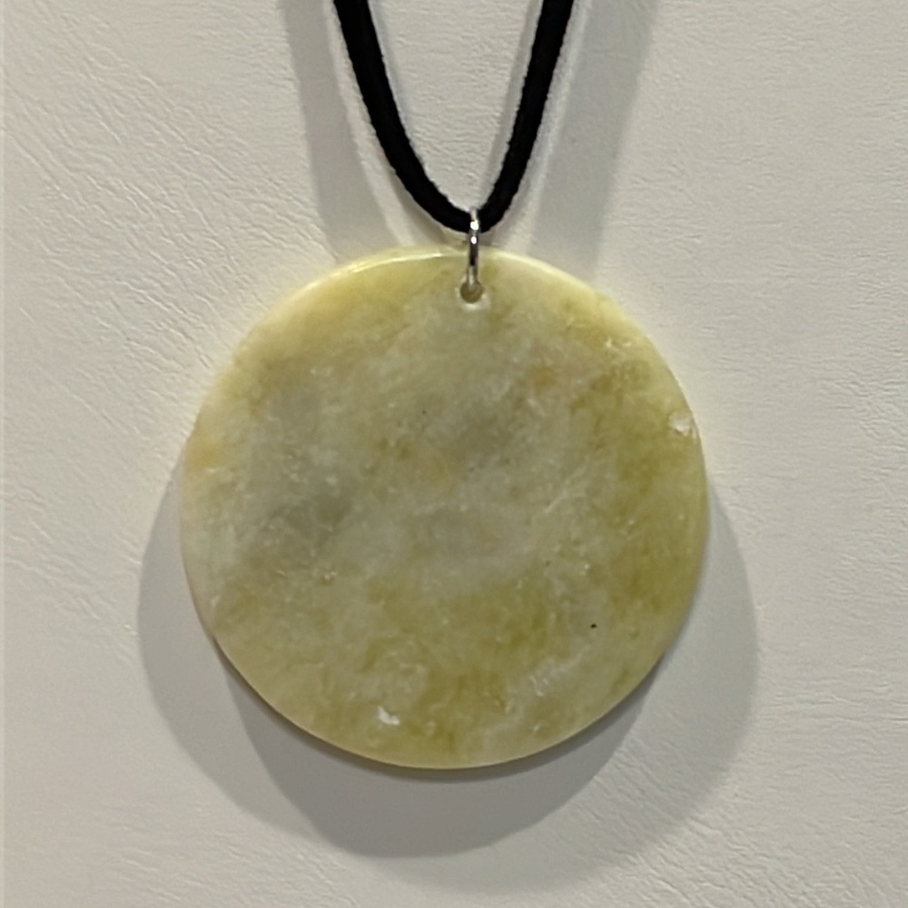 Natural Lemon Jade Pendant Necklace - Picture 3 of 3